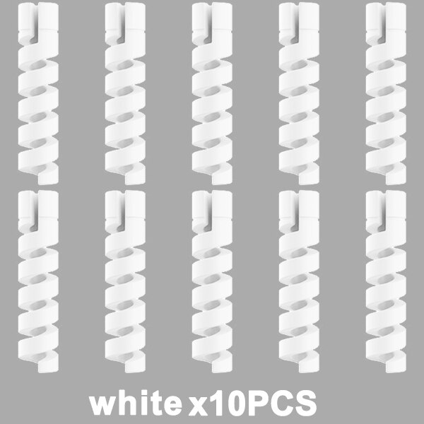 Wire oplot na kable klip kabel do ładowarki Protector do telefonów uchwyt na kabel USB zarządzanie kablami organizer do kabli do myszy słuchawki: 10PCS White