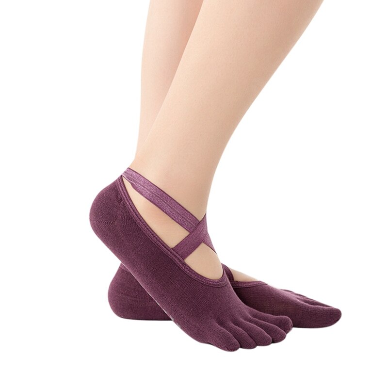 2 stück rutschfeste, atmungsaktive yoga-socken für ballett und pilates, geeignet für damen und herren: A4