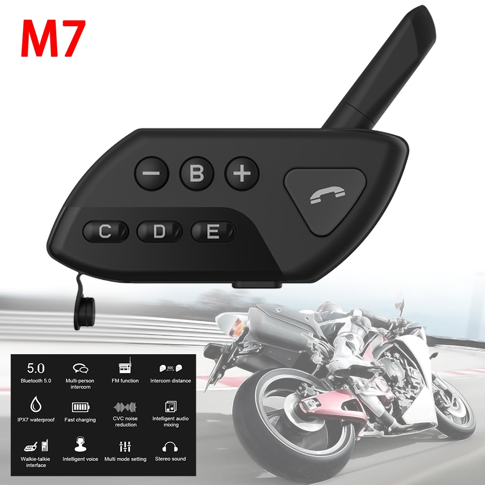 Vedenpitävä 800m bluetooth intercom moottoripyörä kypärä kuulokkeet langattomalle radiopuhelimelle moto stereo sisäpuhelin  mp3 gps fm radio
