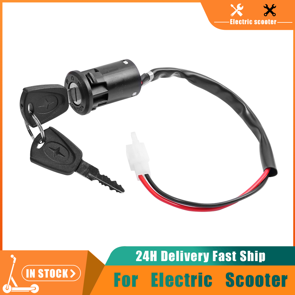 Universele Contactslot Elektrische Scooter 1 Set 2 Draden Op/Off Ontsteking Toetsen Met Draad Driewieler Voertuig Montage kit Onderdelen