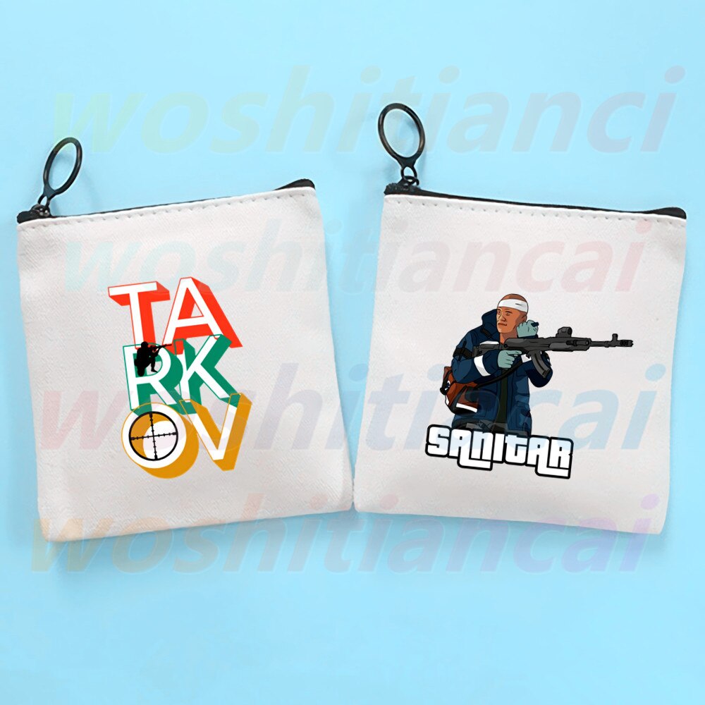 Escape From Tarkov Game Canvas Coin Purse Coin Purse Collection Canvas Bag Small Wallet Zipper Key Bag Hand