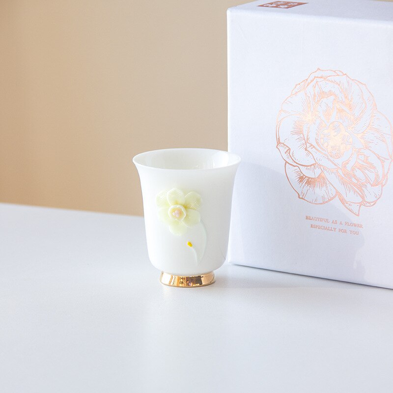 High-end Handmade Pinch Flowers Ceramics Personal Master Cup Household Puer Kung Fu Teaset Tea Ceremony Drinkware Packaging: 05