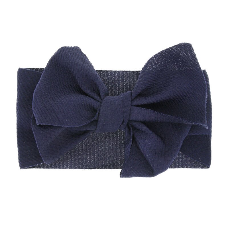 Bandeau à gros nœud pour bébé | En tissu noué de , accessoires pour cheveux, BH615: Navy