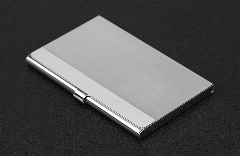 Stainless Steel Business Credit Card Holder Men Women Metallic ID Card Holder Protable Rfid Wallet Porte Carte Blocking Case: xiaguang