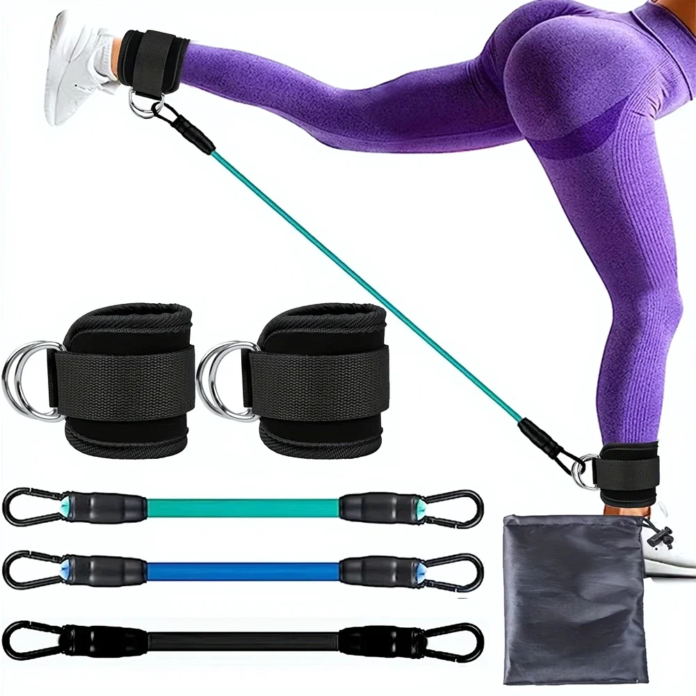 Ankle Straps Resistance Bands Set Fitness Workout Exercise Equipment Ankle Weight Yoga Elastic Fitness Band For Gym Man Woman