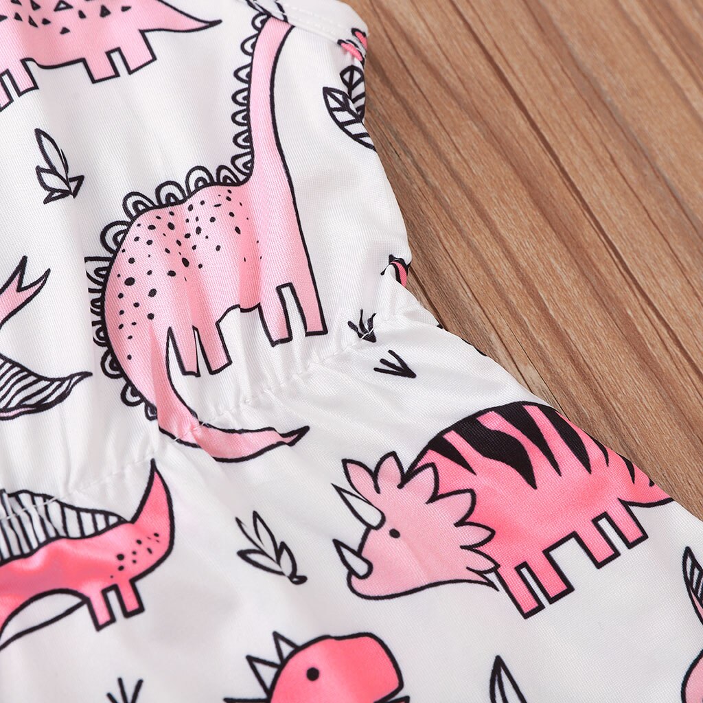 0-24M Newly Summer Infant Baby Girls Boys Bodysuits Animal Print Sleeveless Tassel Jumpsuits Clothes