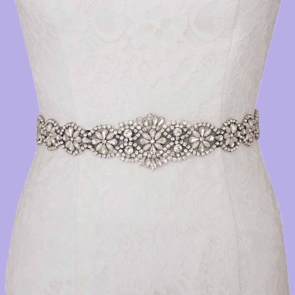 S161-S Luxe Bruid Jurk Riemen Met Strass Bruids Bruiloft Accessoires Riem Voor Vrouwen Trouwjurk Parel Riem Formele Riemen