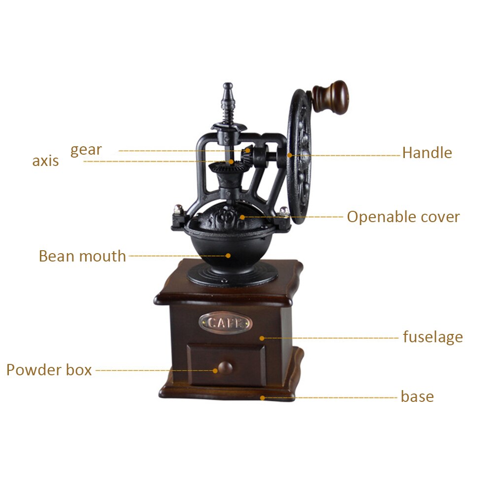 Molinillo de Café Manual de hierro fundido, molino de molienda de granos de café ajustable hecho a mano, herramienta de cocina conveniente, accesorios para el hogar