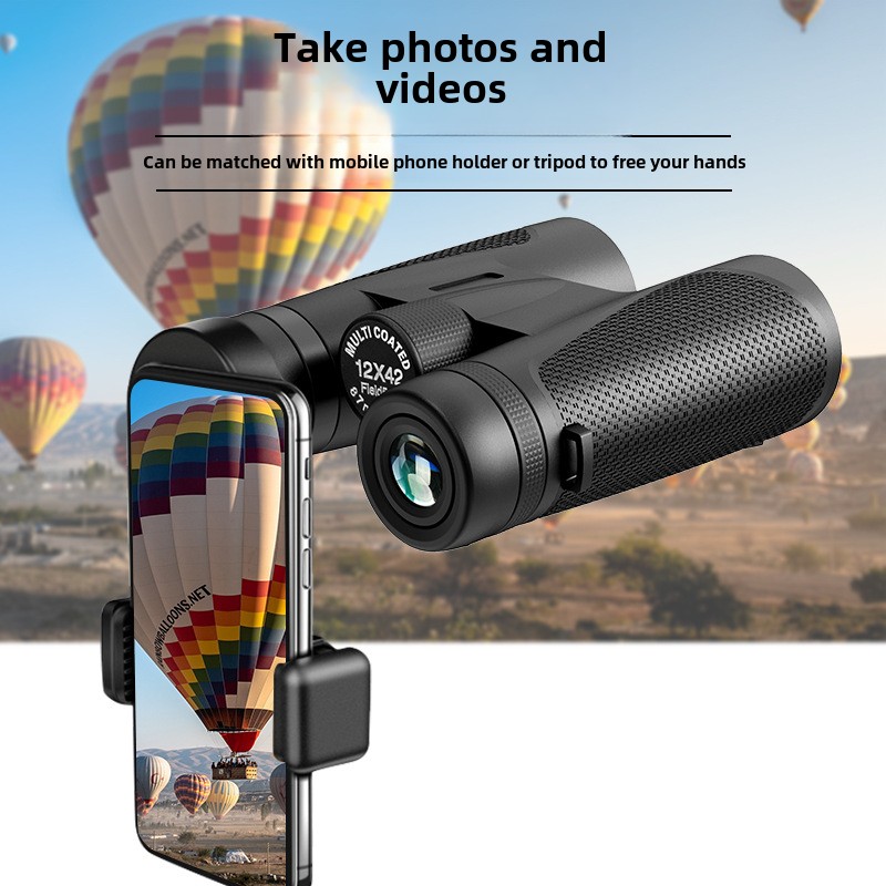 Professionele verrekijker 12×42HD Krachtige High Definition-weergave Rechte draagbare telescoop voor buitenverkenning