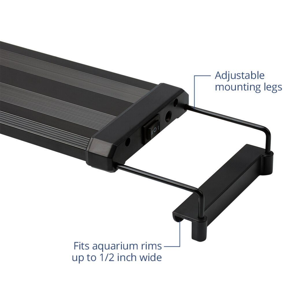 Nicrew Aquarium Led Verlichting Aquarium Licht Lamp Met Uitschuifbare Clip On Lamp Beugels 90 Wit &amp; 18 Blauw Leds past Voor Aquarium