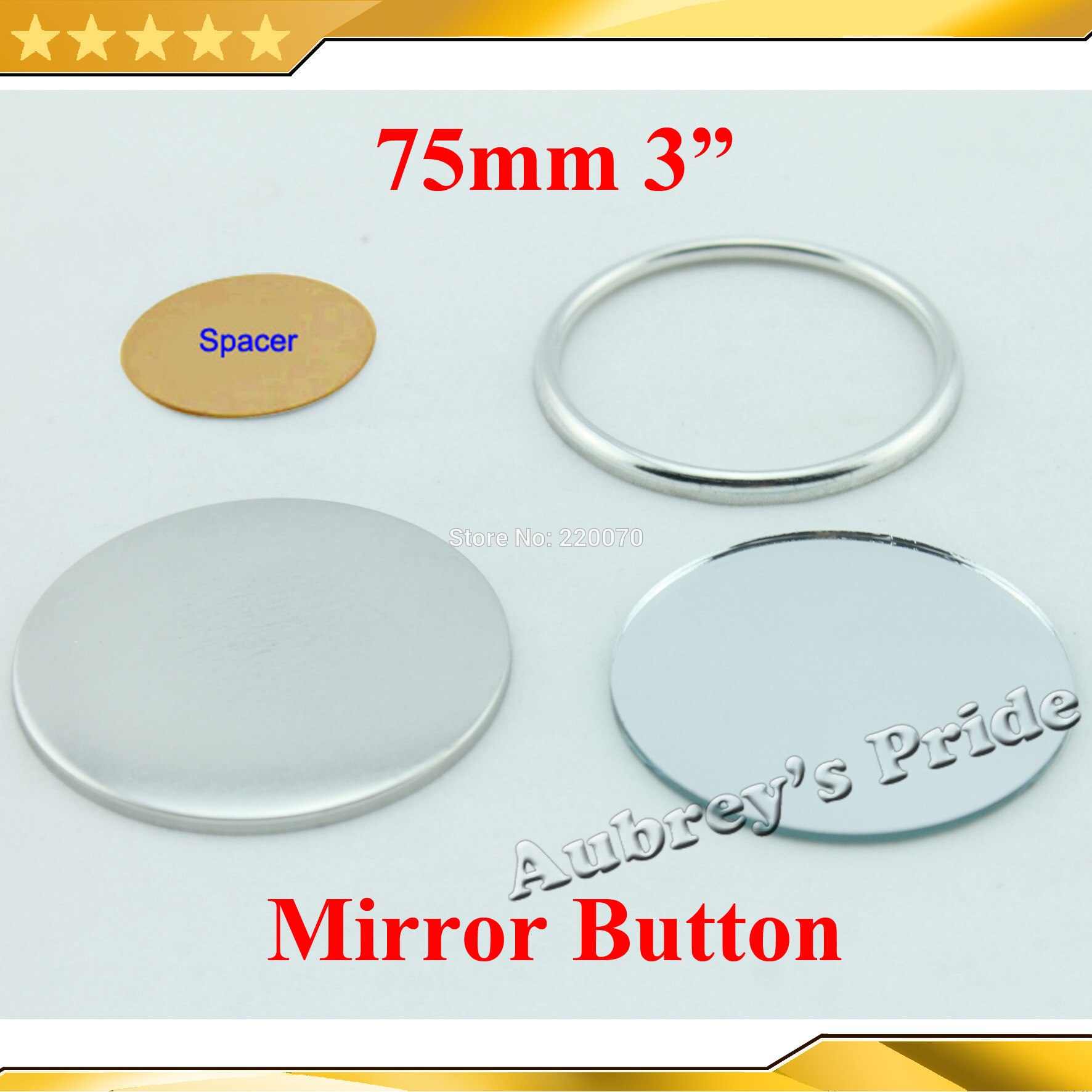 3 &quot;75mm 100 Sets Spiegel Kenteken Supply Materialen voor NIEUW Professionele Kenteken Button Maker