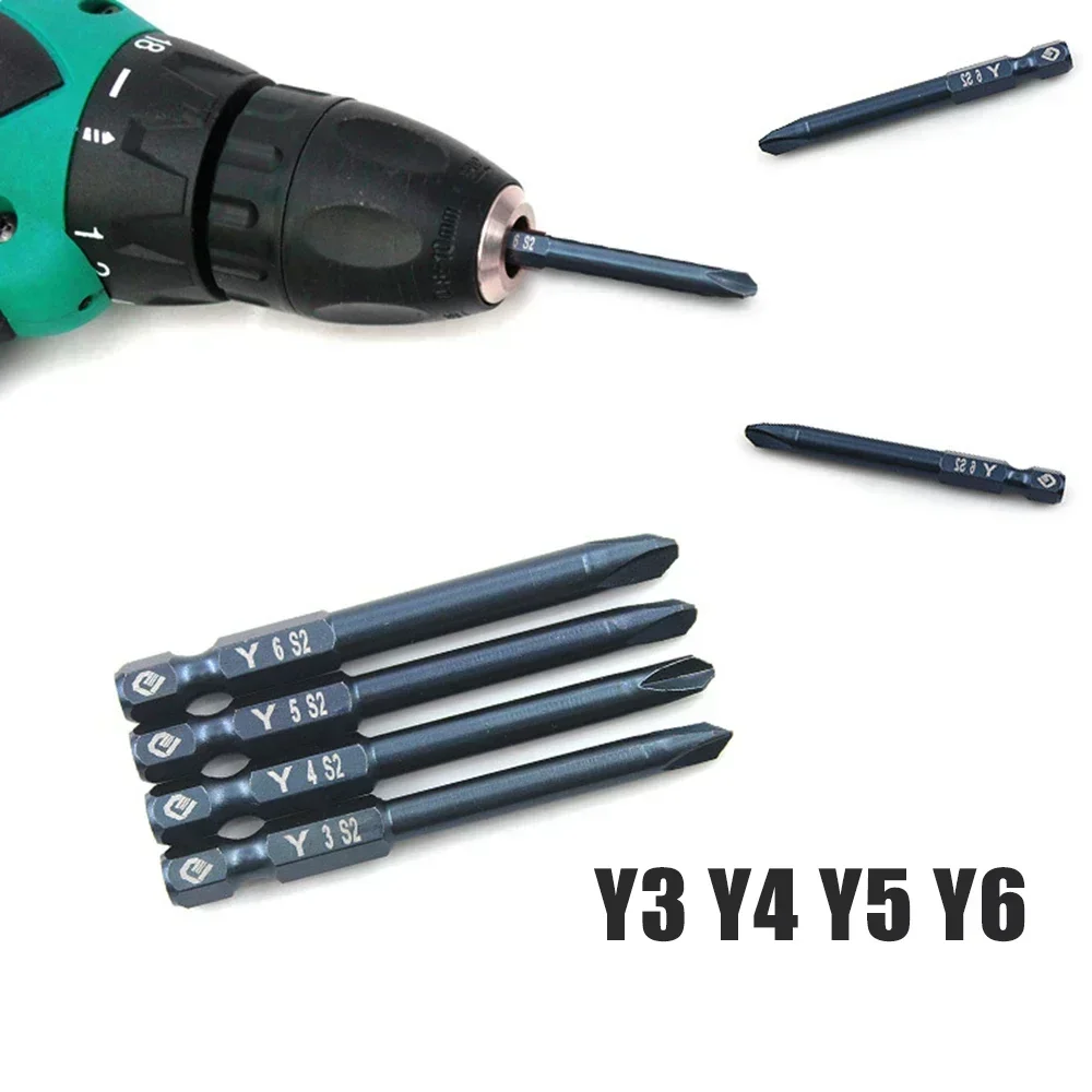 4Pcs Schroevendraaier Bit Set 65Mm Tri-Wing Elektrische Drivers Magnetische Y Tip Hoofd Y3 Y4 Y5 Y6 boor