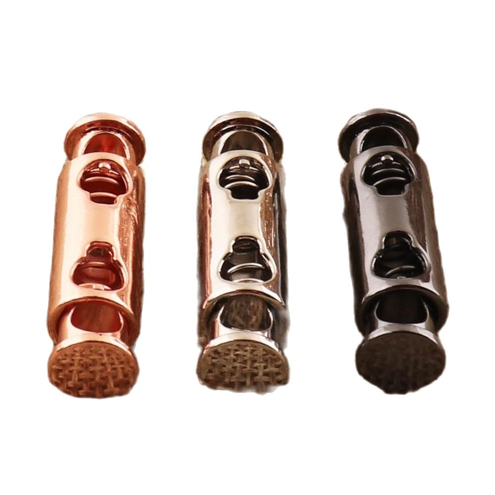8 pcs Rose Gold/Silver/Gunmetal Double Barrel Toggle Cord Lock Stopper Rope Buckle,Spring Buckle Cylinder Stopper