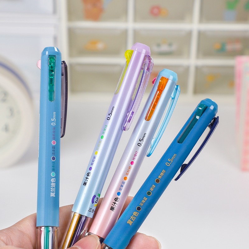 0.5mm Multifunctional Gel Pen Quick Drying Cap Neutral Pen 3 Color Press Gel Pen Journal Writing Supplies Stationery
