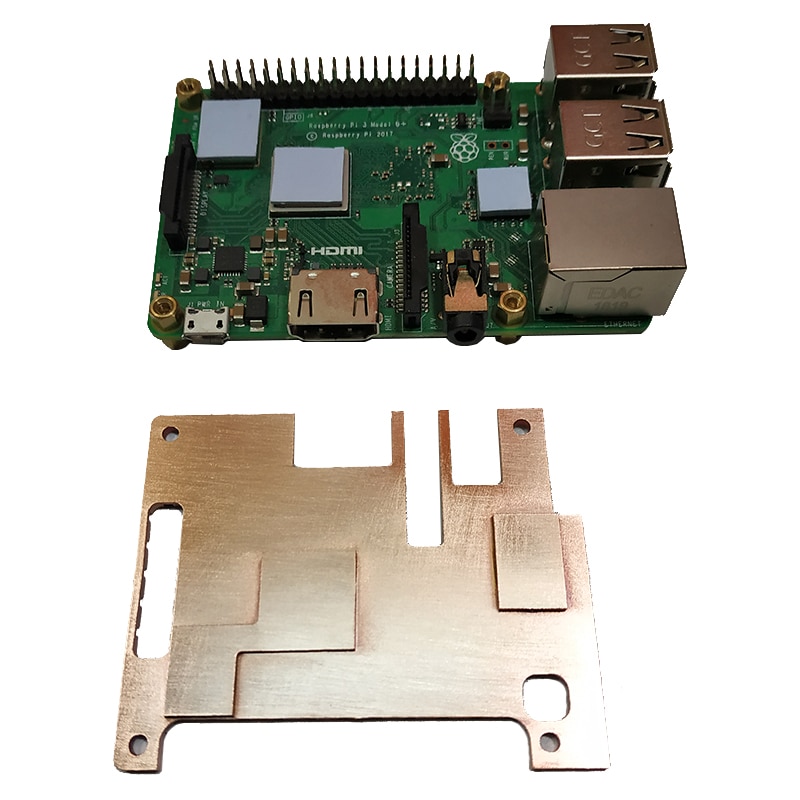 Raspberry pi 3 modo de cobre dissipador de calor capa protetora de refrigeração passiva escudo de proteção gabinete de metal para raspberry pi 3/3b + mod