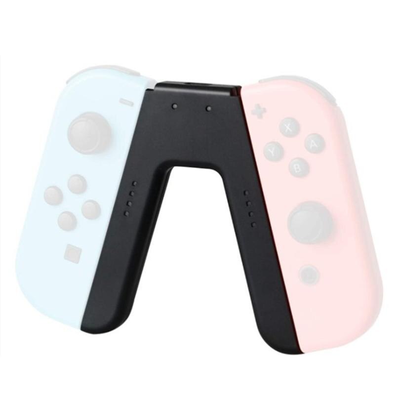 Handvat Opladen Grip Voor Nintendo Switch Vreugde-Con Controller Charger Gamepad Charge Stand Houder Voor Nintendo Switch Vreugde-con Grip: Black