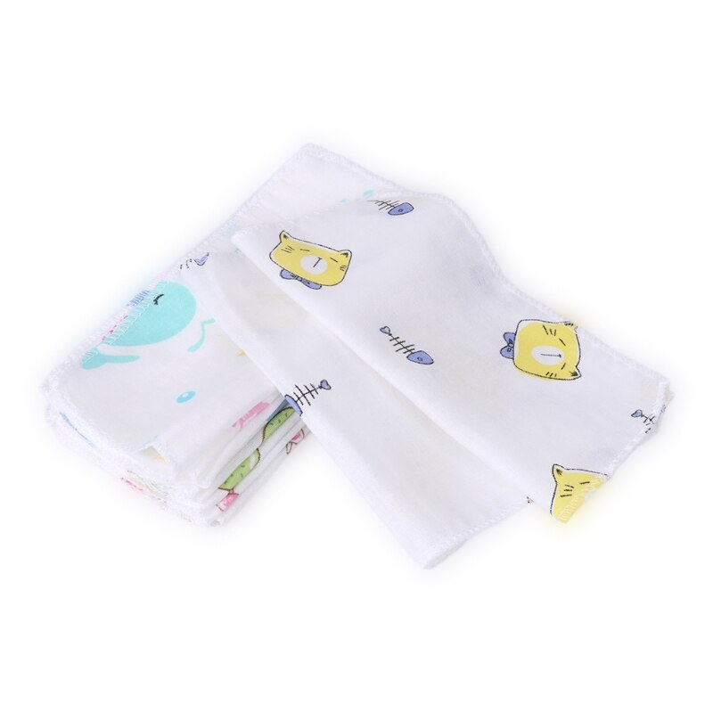 10Pcs Baby Zakdoek Zachte Dubbele Laag Gaas Peuter Voeden Vierkante Handdoeken Pasgeboren