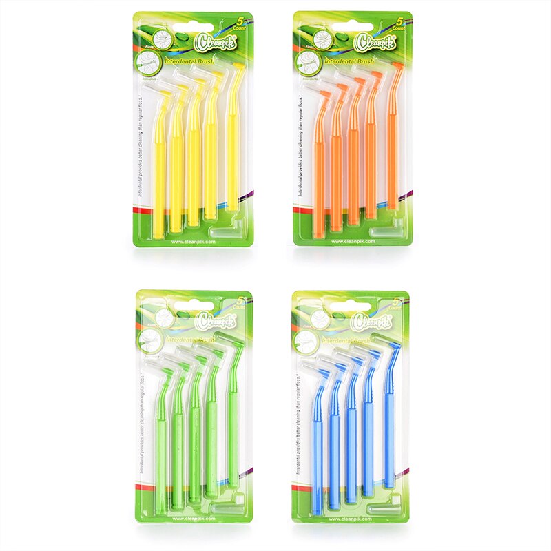 Cepillo Interdental de ortodoncia en forma de L, 5 colores, cuidado bucal, higiene, hilo Dental