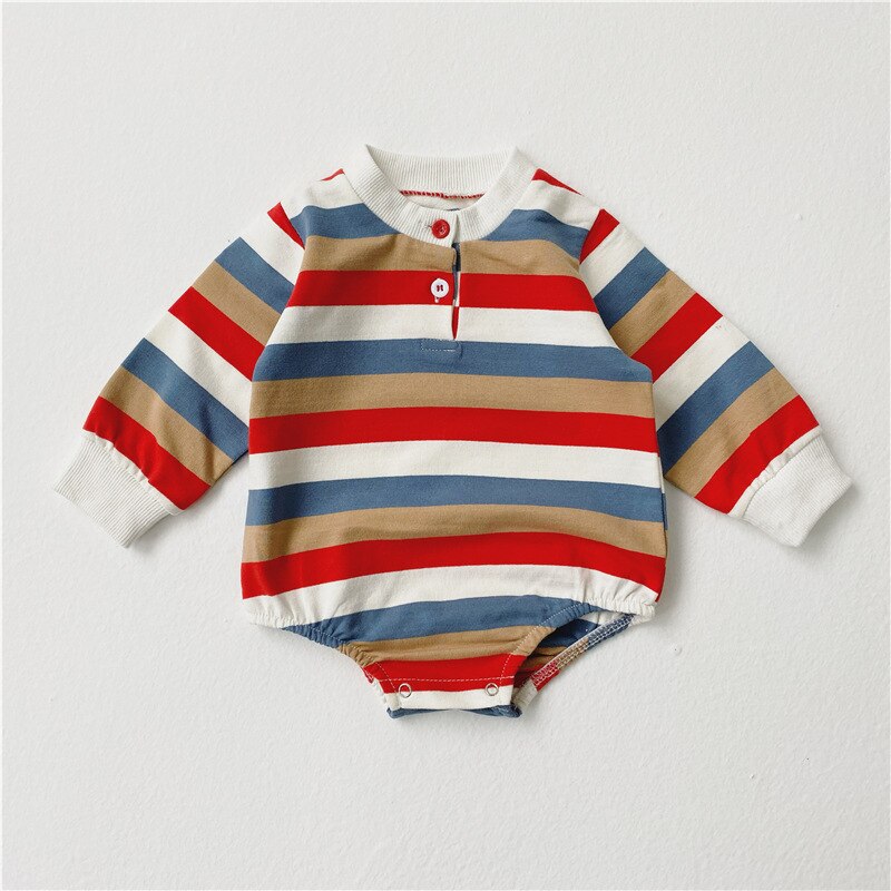 Milancel roupas de bebê listrado infantil meninos bodysuits moda bebê meninas roupa coreano do bebê uma peça