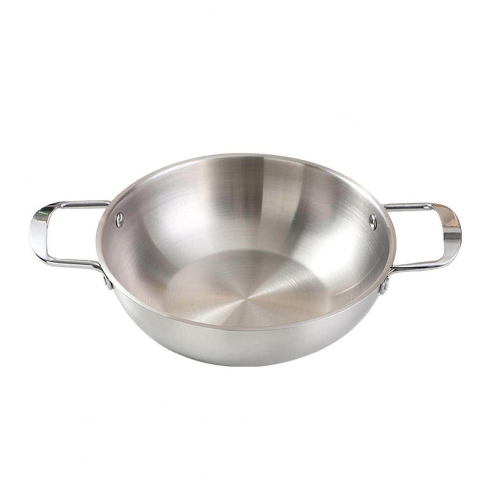 Noodle Pan Handig Dubbel Handvat Rvs Mat Dikke Ramen Pan Voor Keuken: Silver L