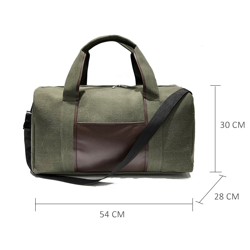 Scione Canvas Eenvoudige Reisbagage Handtassen Solid Duurzaam Duffel Schoudertassen Crossbody Weekend Carry Organizer Voor Mannen Vrouwen