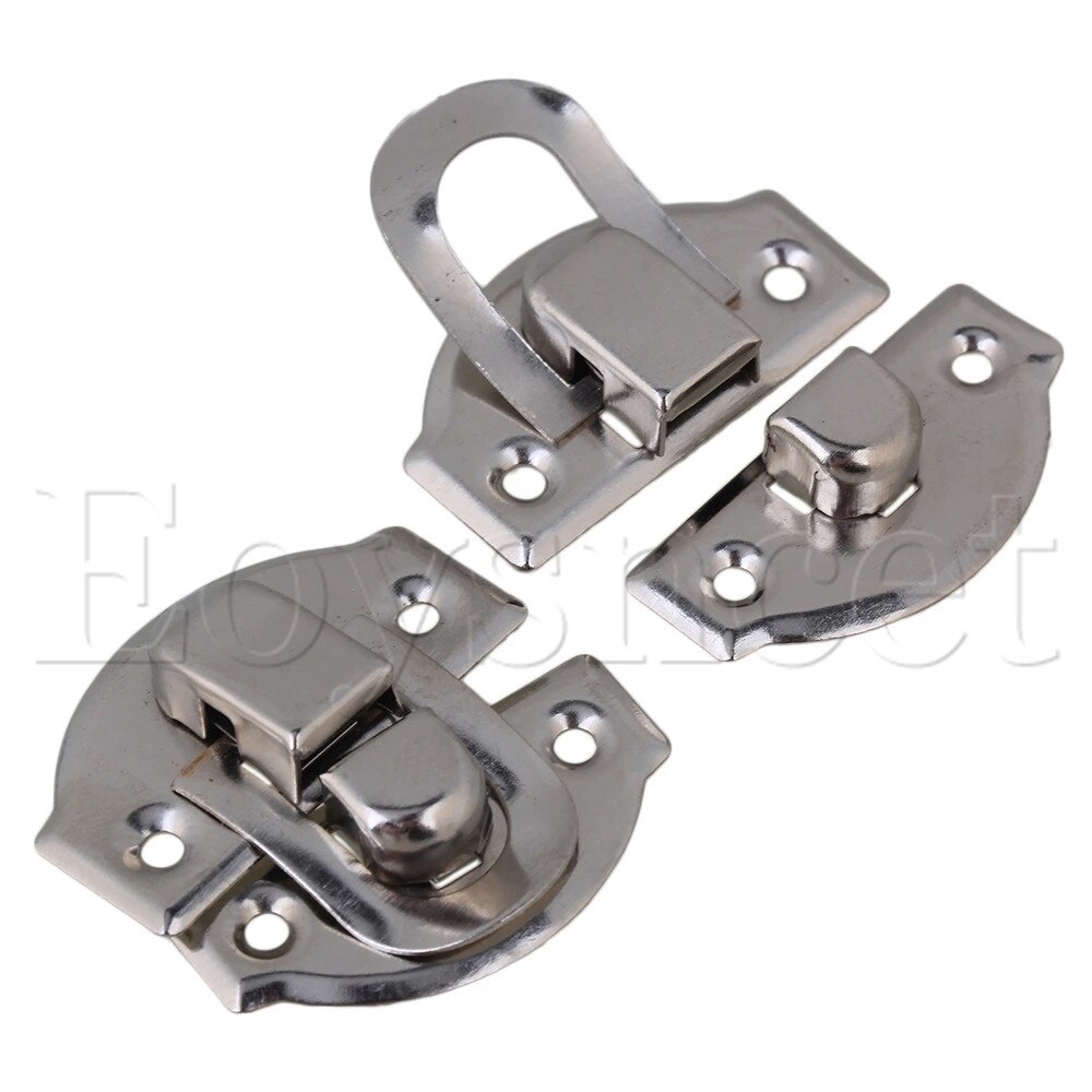 10 Pieces Vintage Jewelry Box Mini Padlock Hasp Lock Silver 29x27 MM