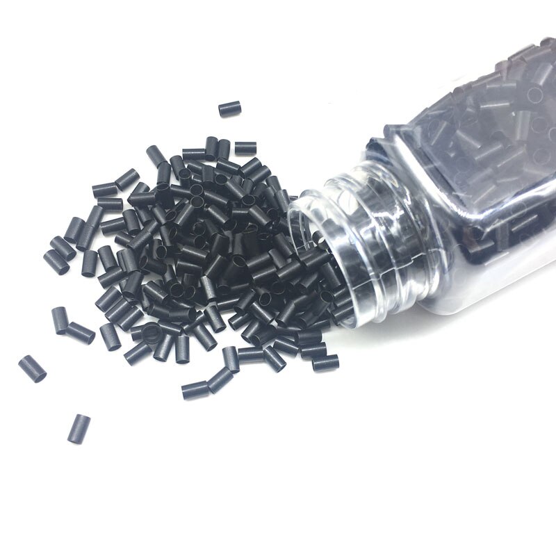 1000 stks Koperen Buis Kralen Micro Link Rings Gevoerd voor Hair Extensions 343060mm Rechte Koper Micro Kralen