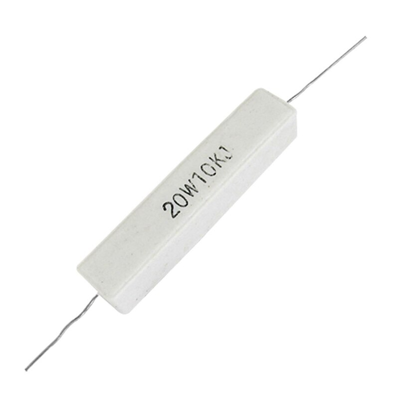 3 Pcs 20W Axial Lead Ceramic Cement Power Resistor, 2 Pcs 20K Ohm & 1 Pcs 10K Ohm