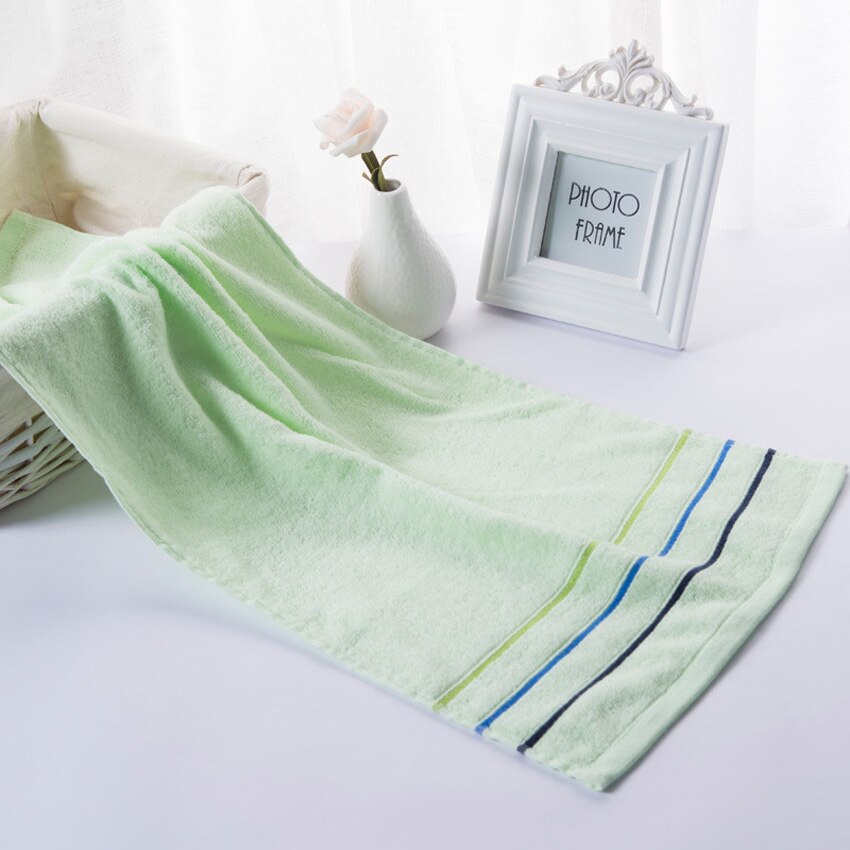 100%  katoenen gestreepte handdoeken met effen oppervlak, snel drogende handdoeken voor volwassenen versus roze haartulbandhanddoek: Groente