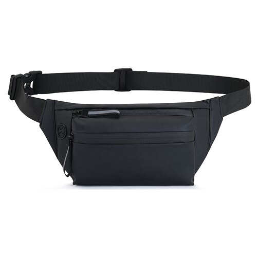 Waterproof Running Waist Bag Chest Pack Outdoor Sports Crossbody Bag Casual Travel Male Bum Belt Bag: Black