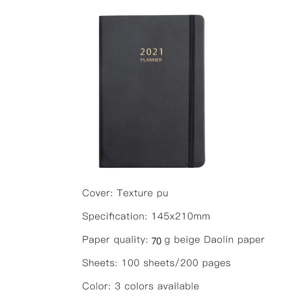 Black Schedule Notepad Inside Page A5 Efficiency Manual Planning Notebooks Planner Organizer Monthly Yearly Planner