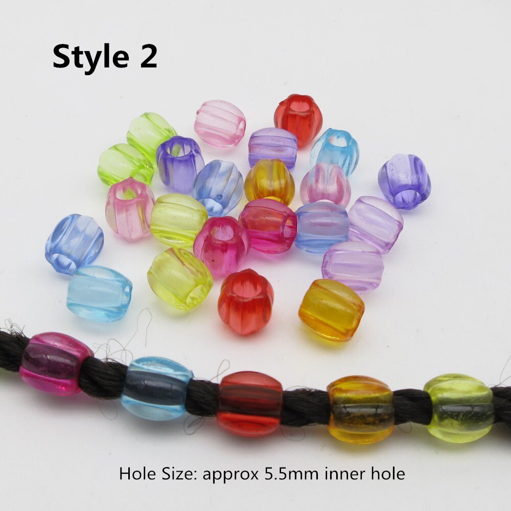 20Pcs-50Pcs Plastic Colorful Transparent Crochet kids Braids hair braid dread dreadlock beads rings clips tube Hair Accessories