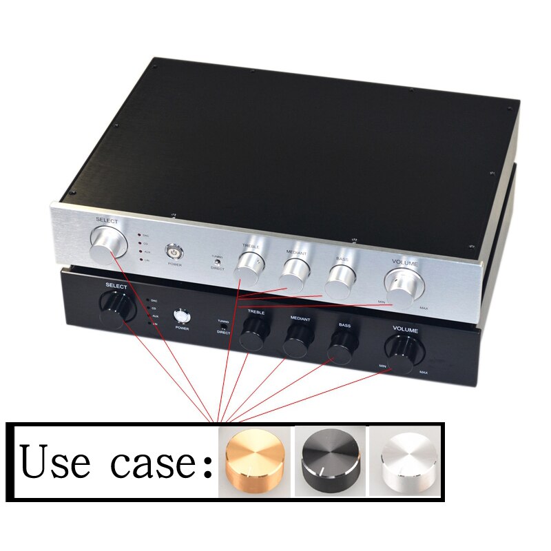 Hifidiy live, botões rotativos de controle de volume de alumínio, 4 peças, preto para eixo knurled de 6mm, limite do potenciômetro, diâmetro 10 ~ 40mm