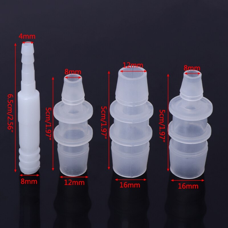 5 Pcs/Bag Water Pipe Tube Adapter Outlet Inlet Hose Control Valve For 8/12/16mm Aquarium Fish Tank Accessories