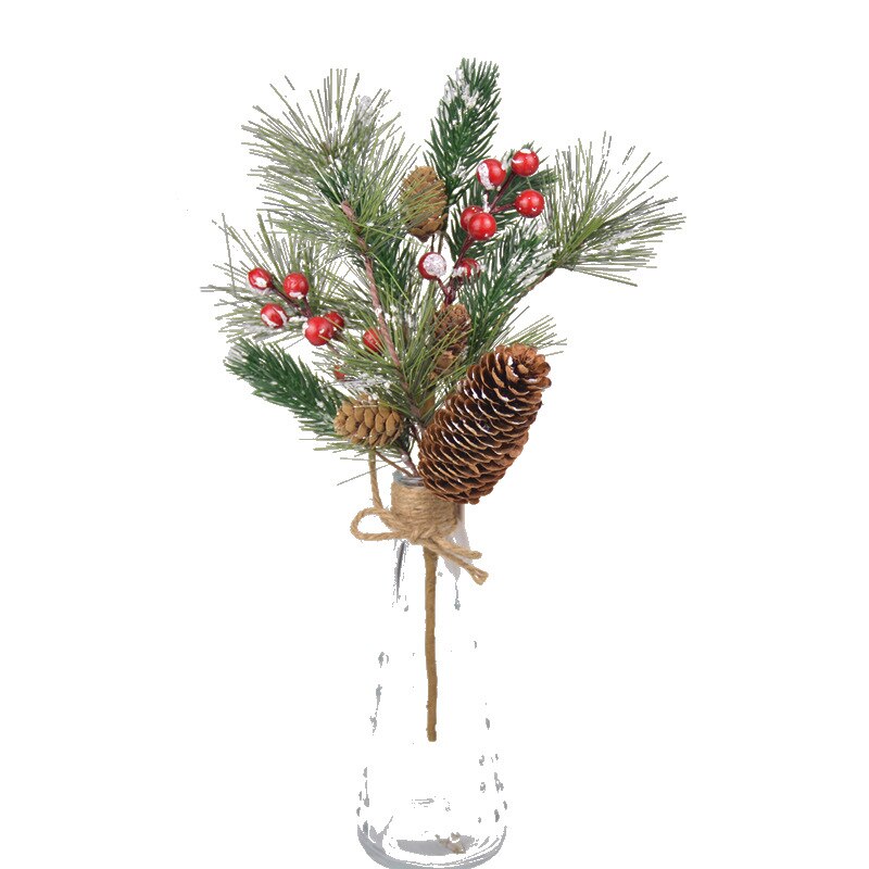 Artificial Christmas Pine Sticks Red Berry Stems Artificial Pine Picks Ornaments Christmas Tree Decorations Decor