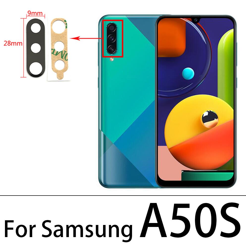 10 sztuk powrót szkło obiektywu aparatu z Ahesive dla Samsung A51 A21S A30S A50S A70S A31 A41 A71 M21 M31 S20 Plus Ultra fe uwaga 10Lite: A50S