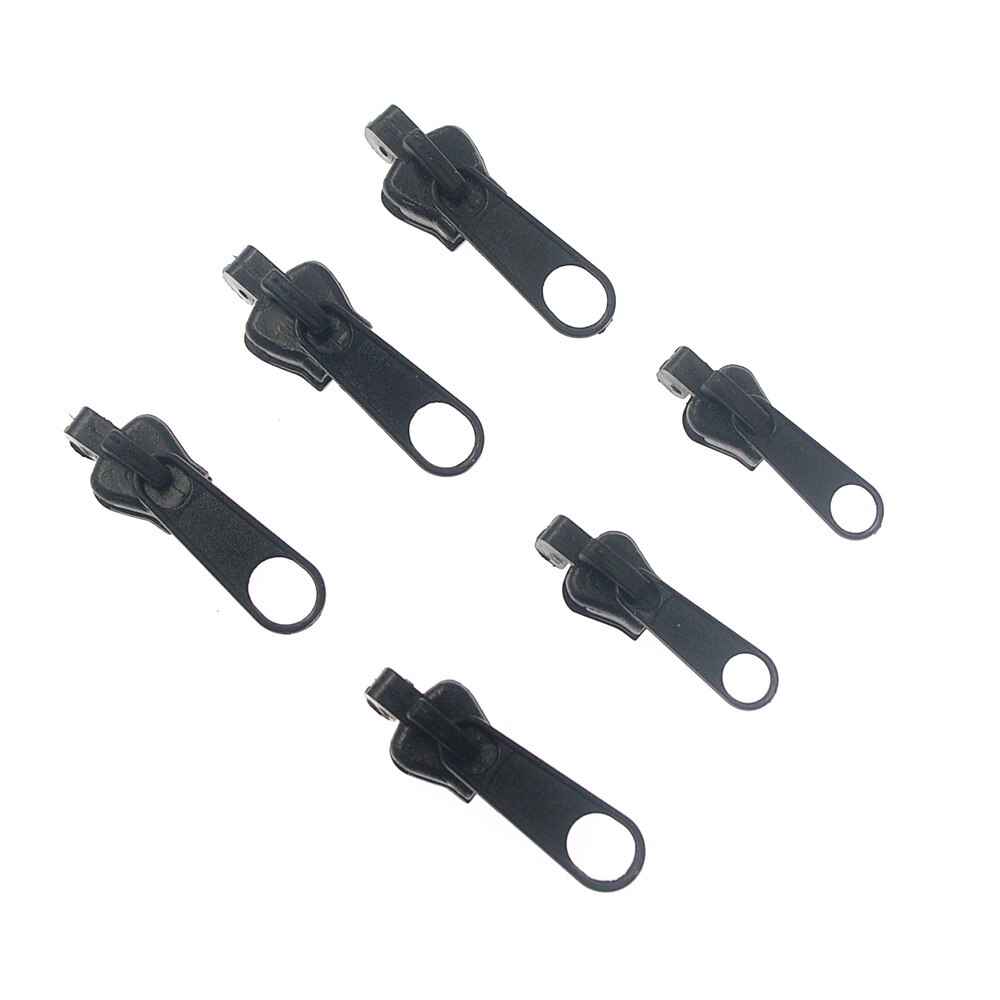 6PCS/Set Instant Zipper Universal Instant Fix Zipper Repair Kit Replacement Zip Slider Teeth Rescue Zippers For Sew: black 6pcs