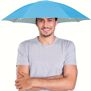 Opvouwbare hoofddekselparaplu Draagbare waterdichte vissershoed 55CM Handsfree regenhoed voor wandelen Kamperen Camouflageparaplu Volwassene: Lavendel