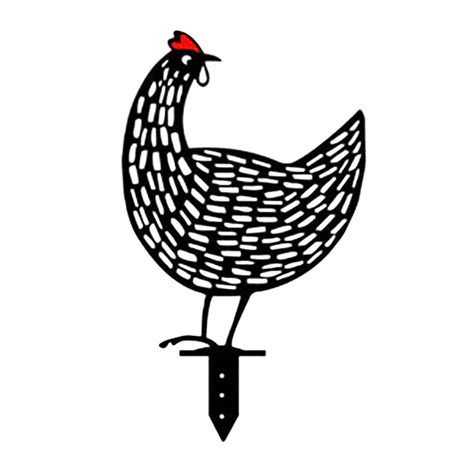 Kip Yard Art Metal Hen Art Tuinieren Ornamenten Tuin Achtertuin Gazon Stakes Metalen Hen Yard Decor Pasen Decoratie: B / Acrylic