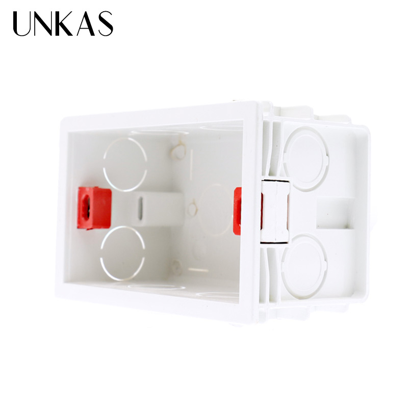 UNKAS ONS Standaard 101mm * 67mm Interne Montage Doos Terug Cassette voor 118mm * 72mm Standaard wall Touch Schakelaar en USB Socket