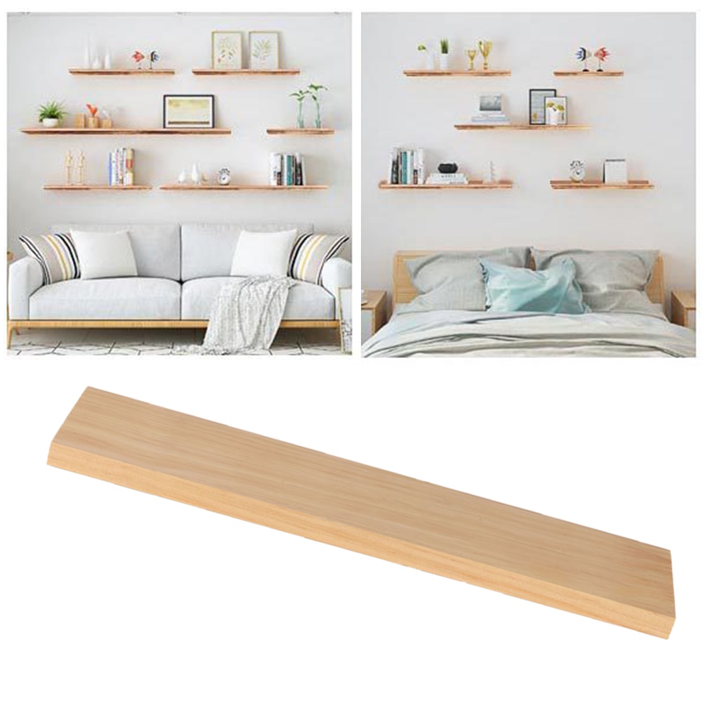 1PC Wall Shelf Holders Organizer Living Room Craft Decorative Bracket Floating Bathroom Home Office Storage Rack Wood Board