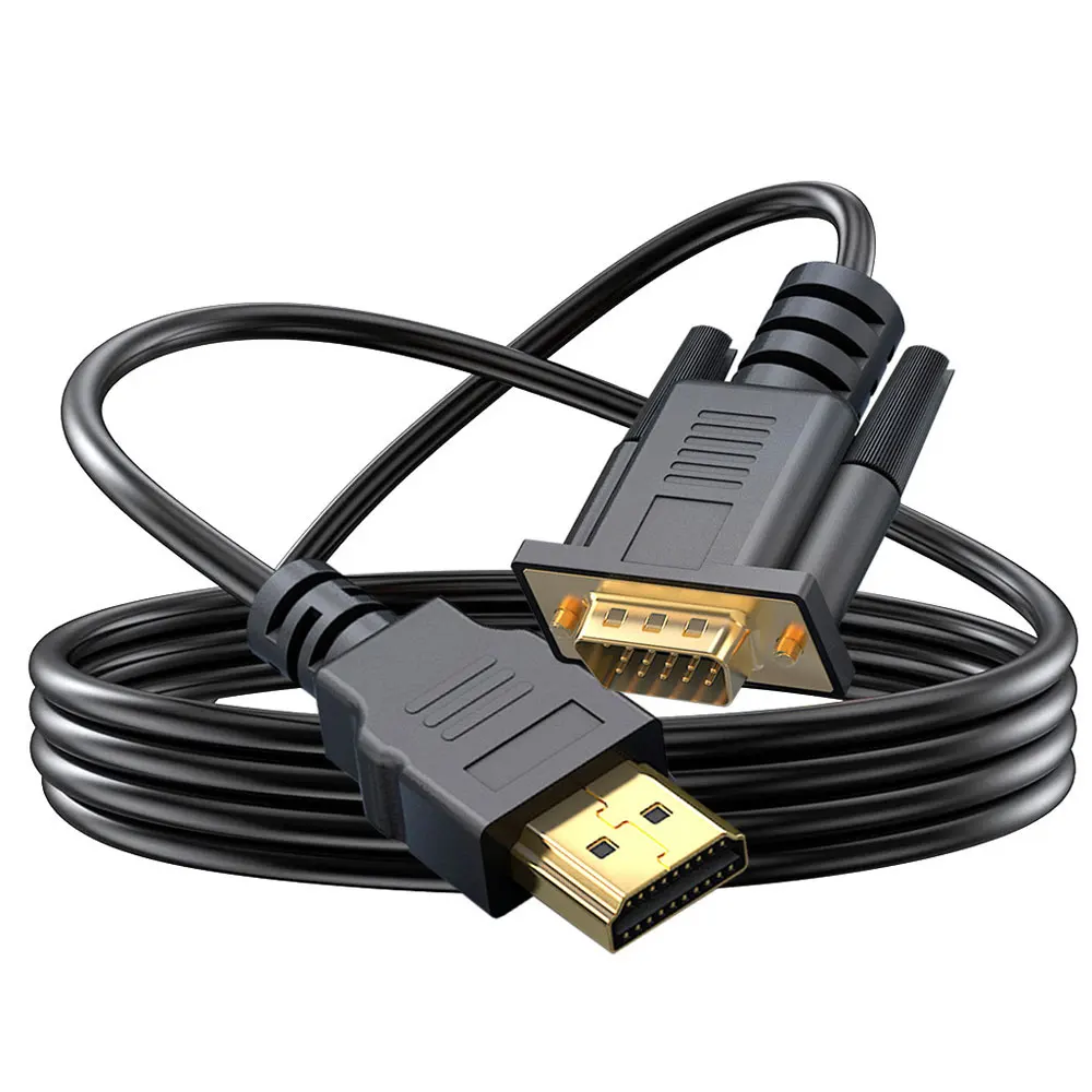 1080P HDMI-compatibel naar VGA Adapter Connecto Lijn Converter Kabel 1.8M FHD Voor Desktop Laptop PC TV monitor Projector