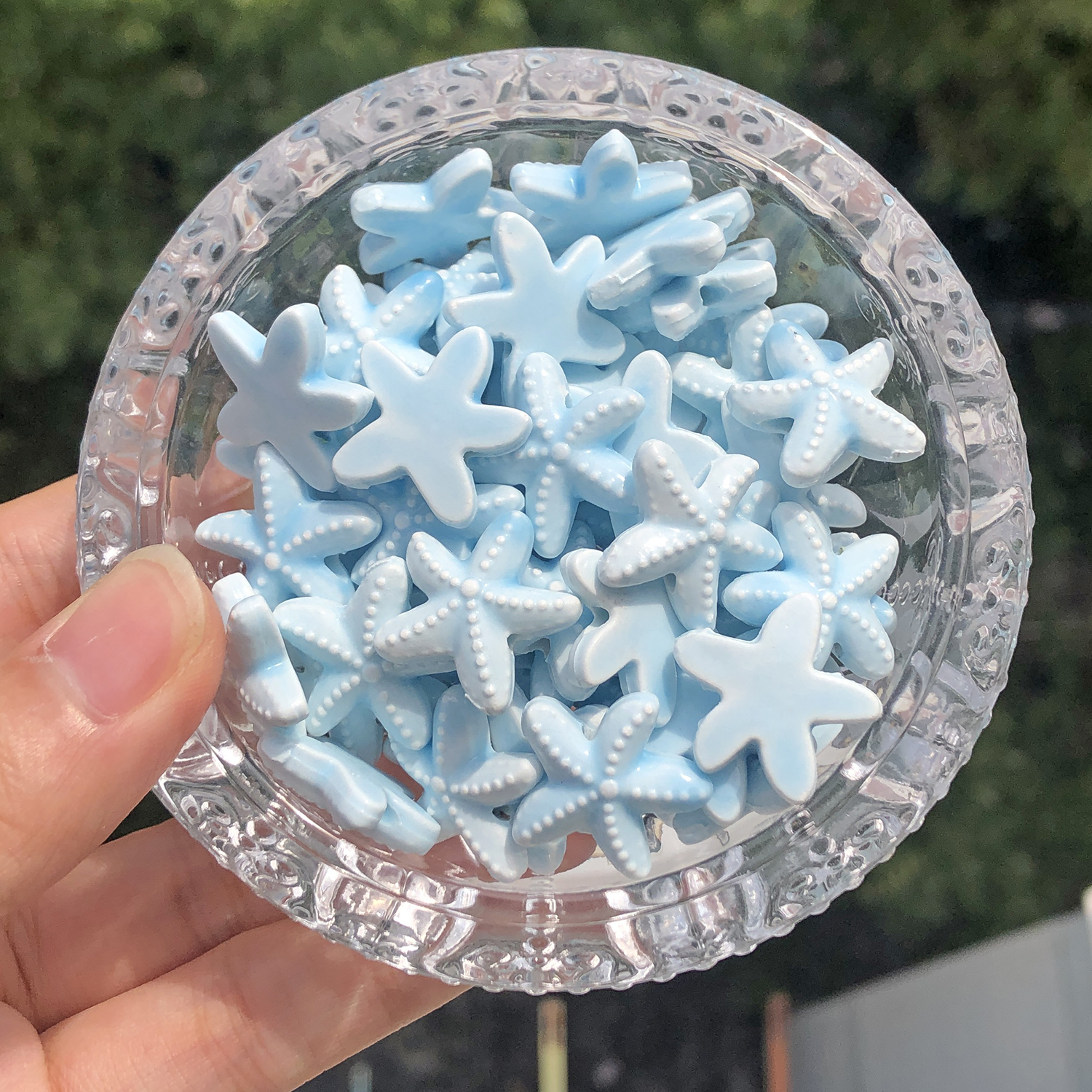 10 stk. søstjerneformede keramiske perler, 18mm farverige glaserede porcelænsperler, håndlavede til smykkefremstilling, gør-det-selv vedhæng, håndværk og tilbehør.: Citrongul / 18mm