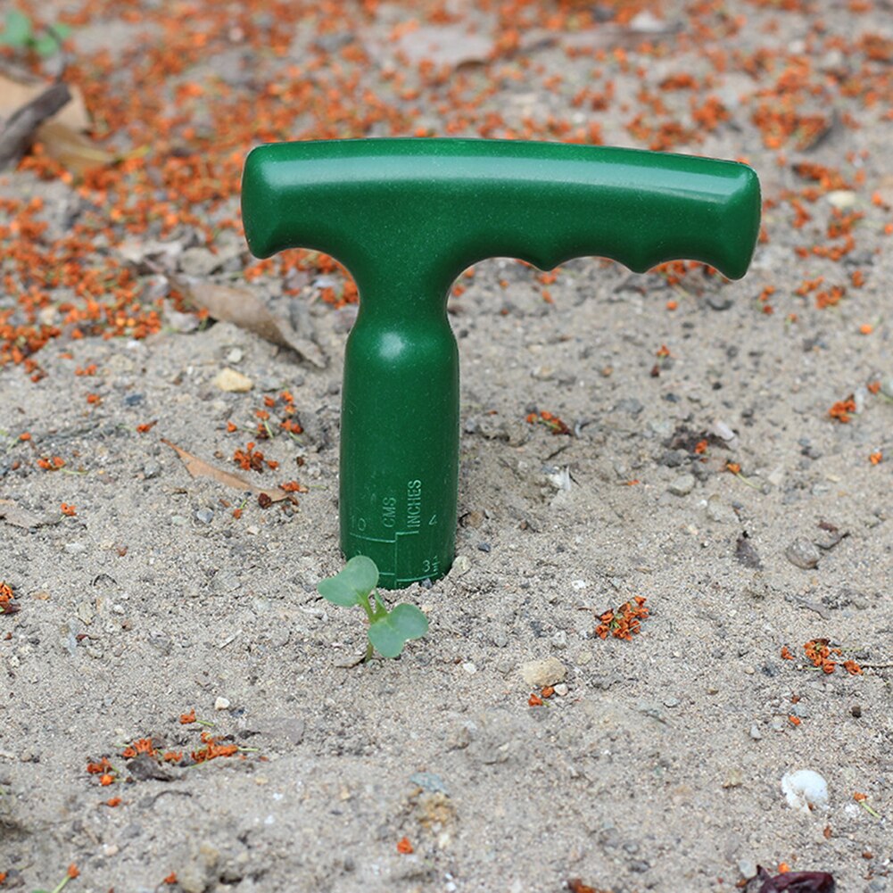 Plastic Hole Puncher Gardening Flower Planting Weeding Digging Seedling Tool It has ergonomic handle to punch holes effortless.