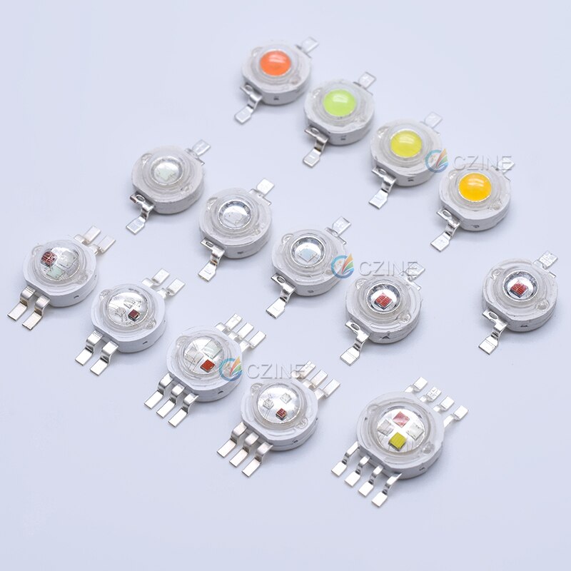 50pcs/bag Czinelight High Power Lamp Beads 8pin 3w Rgbw Full Color Emitting Led Diode