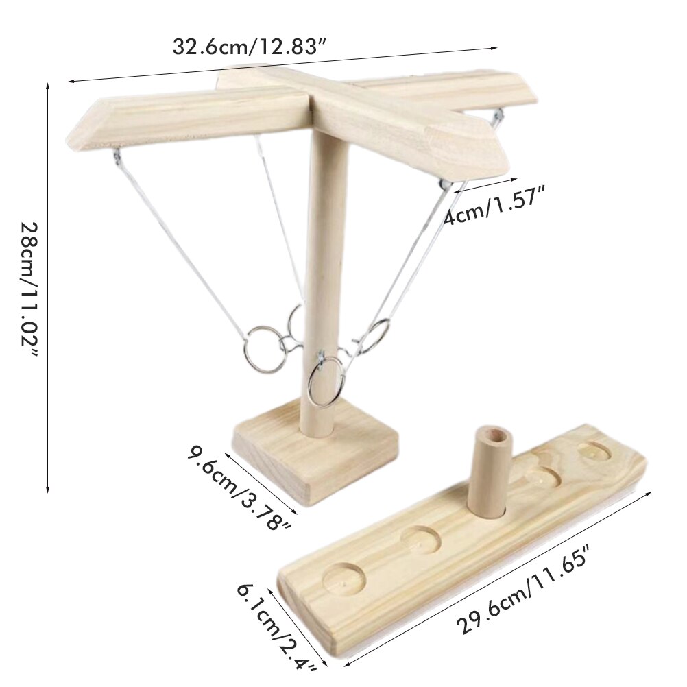 Drinking Ring Toss Hook Loop Game Toy Wooden Ring Toss Hook Game Bar Family Adult Party Outdoor Four Person Drinking Game Ring