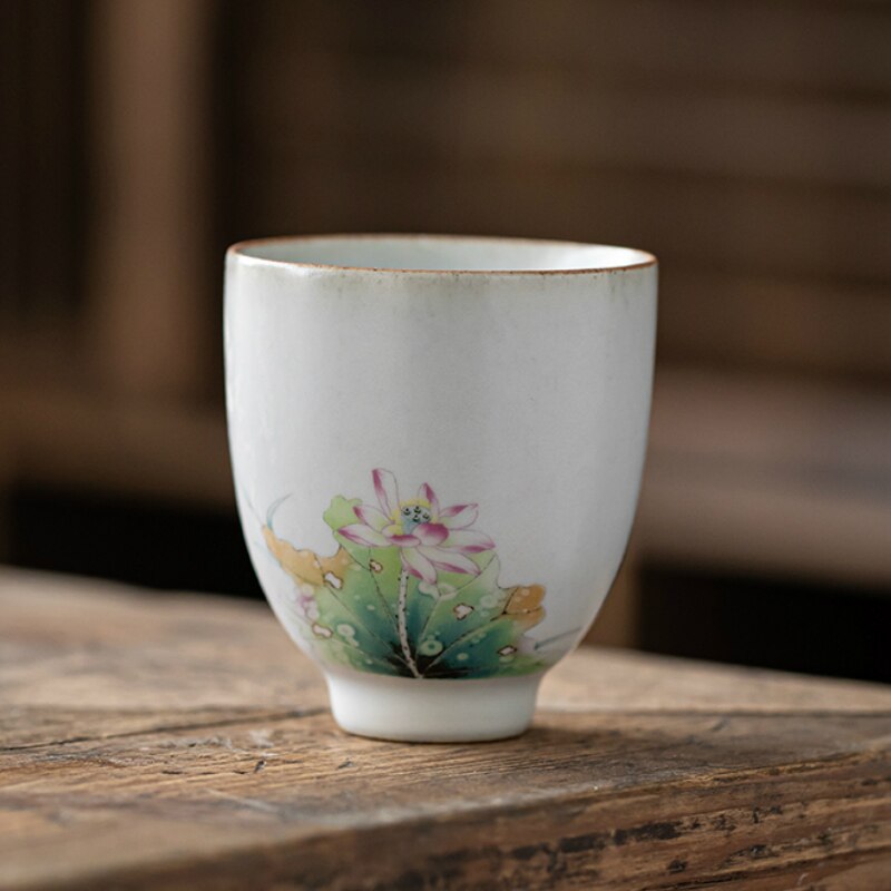 CHANSHOVA 100ml tradicional retro chino pintada a mano de estilo Crackle Taza de cerámica china de té porcelana pequeño café taza H301: 7