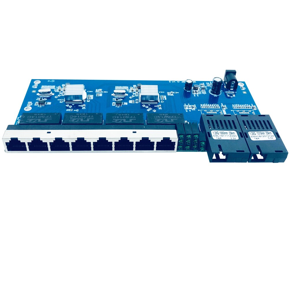 Gigabit Fiber Sc 8 Port 10/100/1000Mbps RJ45 Ethernet Fiber Switch Enkele Vezel Single Mode Media converter Pbca Board