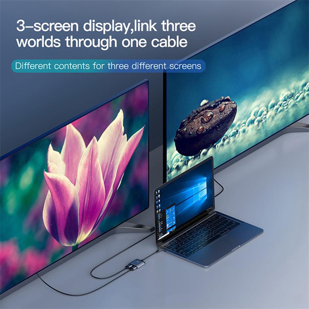 Baseus 4K USB C vers HDMI adaptateur type-c vers double affichage HDMI PD adaptateur de Charge rapide HUB Station d'accueil câble de Concerter