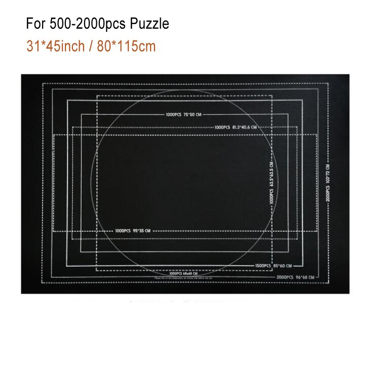 Puzzles Mat Jigsaw Roll Felt Mat Play mat Puzzles Blanket For Up to 3000 Pcs Puzzle Accessories Portable Travel Storage bag GYH: 2000pcs Mat Black